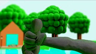 粘土动画自慰展开，好奇的手探索每个细节