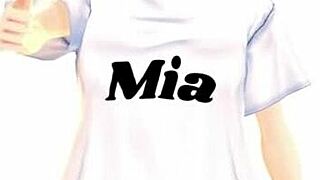 Suggestive Anime School Girl Mia Teases in Sailor Uniform