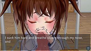 Карин прячется под столом в блузке для тайного минета