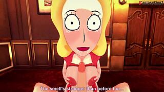 Beth Smith dostáva tvrdý sex v Rick and Morty fantázii