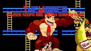 Wow, zobacz Mugenr-18 Deux z Bowserem Koopa i Donkey Kongiem kontra Mario w akcji yaoi creampie furry 😈🍆