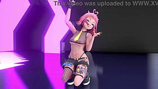 诱人脱衣舞在3D卡通动漫风格中从MMD yoasobi偶像