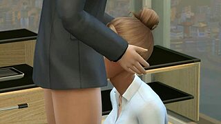 V pisarni Sims 4 se sekretarka sooči z grobim gangbangom z šefom in skupino velikih črnih tičev