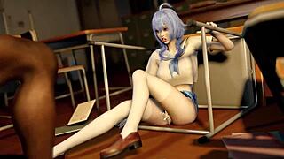 3D校园骚货穿JK裙湿穴被猛插