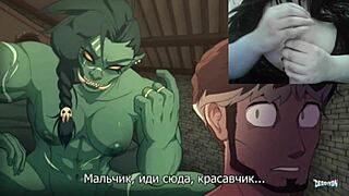 Prokletý princ a nerdy démonka v POV femdom akci z Derpixons 2D hentai, část 2