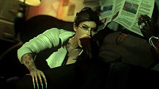 Svart fyr knuller storpuppet kontordame i interracial rumpeknulling på jobb