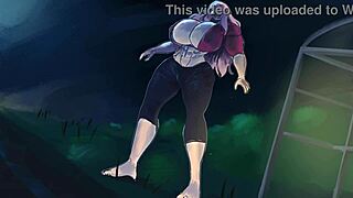 레몬폰트 애니에서 큰 빨강머리 퓨타로 그를 만족시키는 장면