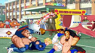 哇！Hentai Mugen 中 Brian Battler 和 Kim Dong Hwan 对抗 Power Girl 和 Raven 在狂野青少年18+ 18+冲突中！