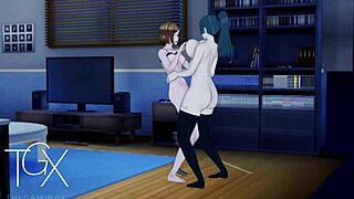 Hei, sjekk ut Nobara og Maki i denne hete anime gaming lesbescene med store pupper antrekk! 🔥👩‍❤️‍💋‍👩