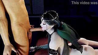 охо, тази сладка азиатска курва смуче голям кура в 3D е дива! 😘