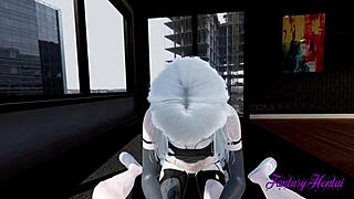 Verdorie! A2 van Nier Automata neemt harde multicum seks!