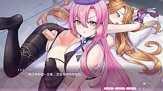 카이주 프린세스 아키가 강렬한 애니 헨타이 게임플레이에서 도미네이트