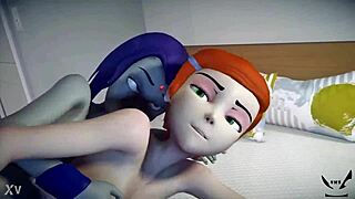 Opsednut sam Raven i Gwen u ovom futanari sukobu iz Total Drama i Ben 10.