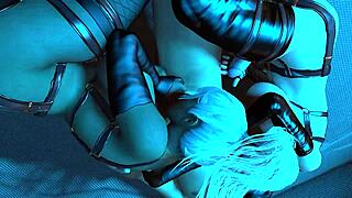 Chlap lží s dvěma ladyboyi na páru blowjob akci