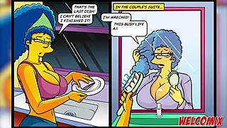 גבר מזיין את התחת הגדול של המשרתת סימפסונס פורנו