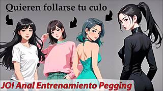 يا بنات، جاهزات لتدريب الجي أو آي الشرجي بالسترابون؟ لعبة دور بالإسبانية مع سيطرة! 😈