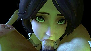 Кривая зрелая милф тетя Касс сосет член на коленях в костюме из Большого Героя 6