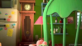 Mali trans jebe gigantsku bujnu trans u 3D crtanom pornu