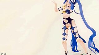 Меня так тянет к милым маленьким сиськам Сфено на пляжном танце