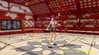 我感受到节奏，Marine在3D Hololive水手风格中舞蹈，动漫动作和步伐