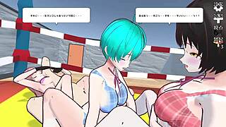 Příběh hentai anime hry scény, kde sub muž je donucený čelit tomu