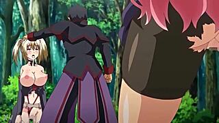 Ces mignonnes filles hentai se font baiser fort par des bites de monstres dans la forêt extérieure