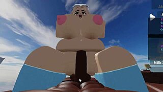 하얀 로블록스 여자가 큰 검은 자지 만나서 거친 몬스터 엉덩이 액션