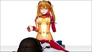 Evangalion 女上位骑乘猛烈，哦天哪，好热！