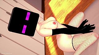 เอนเดอร์วูแมนในเน็ตปลา ร้อนและพร้อมเย็ดในมายคราฟต์เฮนไต!