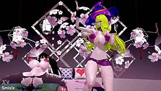 来自约会大作战的夏美杏子在兔子洞中以微妙的金发动作