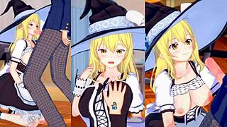 Store patter pige giver blowjob og håndarbejde i 3D hentai anime video