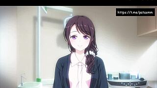 Bist du der Perversling in Hentai, wo blonde große Titten-Maid-Mädchen mit Schwanz dich für Blowjob-Masturbation hassen?