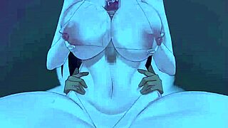 Komi 被许多大怪物屌和奶子包围在详细的Hentai动作中