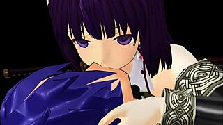 ガールBヒーローシーン - パート2 視線2 可愛いゲームアニメーションとヘンタイヒーローのコントラスト