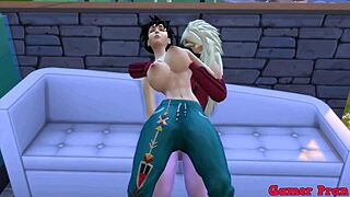 Hinata și prietenii capitolul 4 Madara se joacă cu Videl în joc de dezbrăcare care se termină cu ejaculare