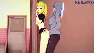 哇，Ryona和Yumi用女同和扶她性爱猛干！😍