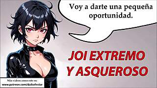 Hej, ponoř se do tohoto extrémního hnusného joi hentai s otrokem assfucking femdom anální bdsm roleplay ve španělštině