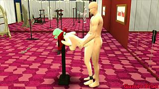 Bulma šukána mistrem Roshim v bondage Dragon Ball Hentai