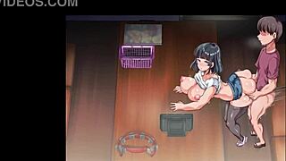 Novel visual hentai tunjukkan aksi tetek besar dan pantat di adegan detail dengan finish creampie