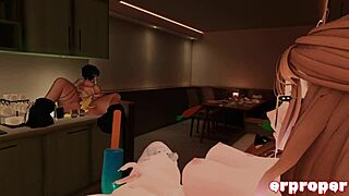 Какво става в тази VRChat настройка с три жени, които се свързват интимно?