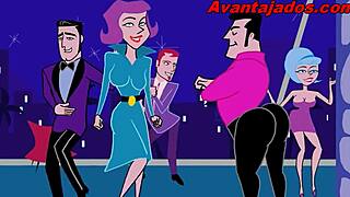 어, 파티에서 게이 섹스 애니메이션 만화, 너무 야생적!