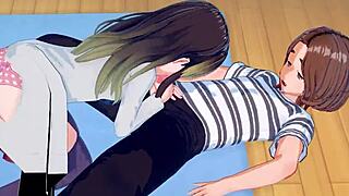 Hentai liderlig blowjob scene med intens mundarbejde