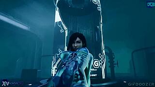 Slime covers Tifa Lockhart during wild dildo play in fantasy.