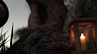 Ponoř se do stínů Část 4 s milf, kterou drtí velký pták v 3D latex animaci