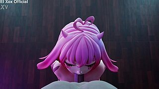 用兔女郎耳朵当把手，3D本子动画中狂野口交！