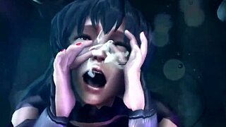 Taimanin Asagi défoncée par des orcs en hentai 3D