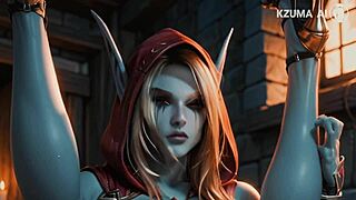 Sylvana Windrunner 热辣黏糊，湿逼被猛操