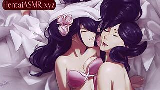 Hej, poslechni si tohle hentai líbaní a sání asmr s roztomilými lesbičkami!