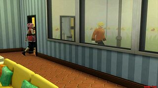 Изневерявам на сватбата си като чукам Сакура Харуно анално, докато Хината Хюга гледа като домакиня булка