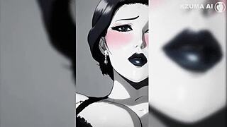 哥特调皮妞在AI生成动作中变得狂野淫荡。